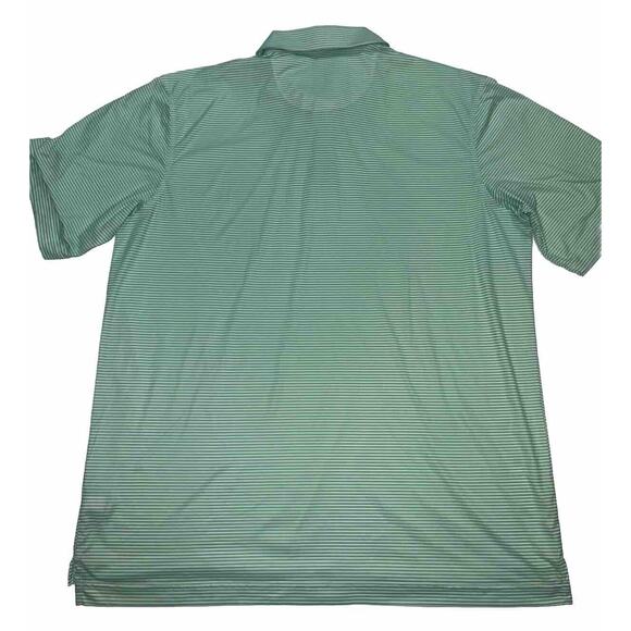 Straight Down Polo Shirt Men Size XXL Green Striped Performance Golf Embroidered - Picture 13 of 16
